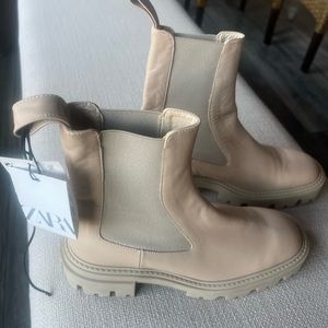 Zara New Chunky Tan Boots